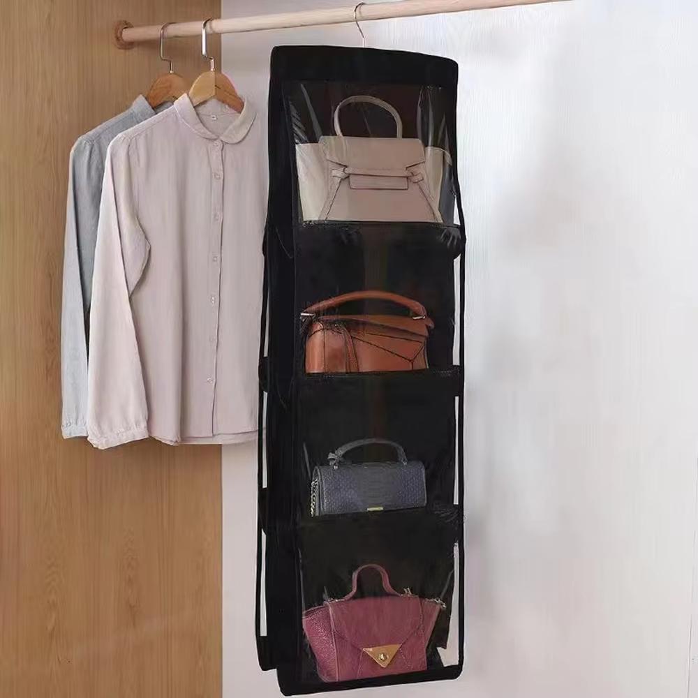 Handbag Storage Artifact Bag Dust-proof Cover Wardrobe Transparent Hanging Storage Shelf Household Room Dormitory Bag Organizer