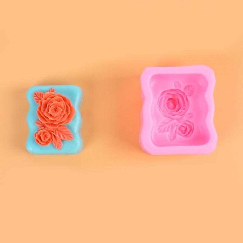 3D Rosen Duftkerzenform Bärenform Bärenkerzen Gießformen Blumenseife Gießformen Silikonform für Kerzen