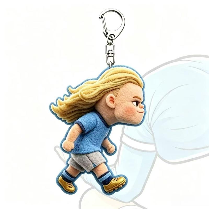 Cartoon Erling Haaland Keychain Funny Meme Keyring Soccer Player Backpack Pendant Car Key Holder Bag Charm Accessories Fans Gift