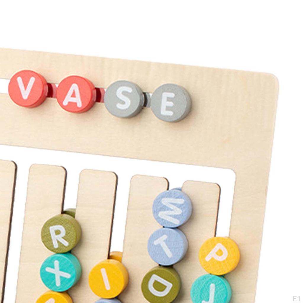 Wooden Maze Matching Letter Spelling Game, Word Game Learning Toys for Toddlers