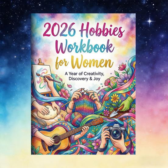 2026 Hobbies & Wellness Workbook for Women 12-Month Guided Journal Motivational Gift for Self-Care Goal Setting