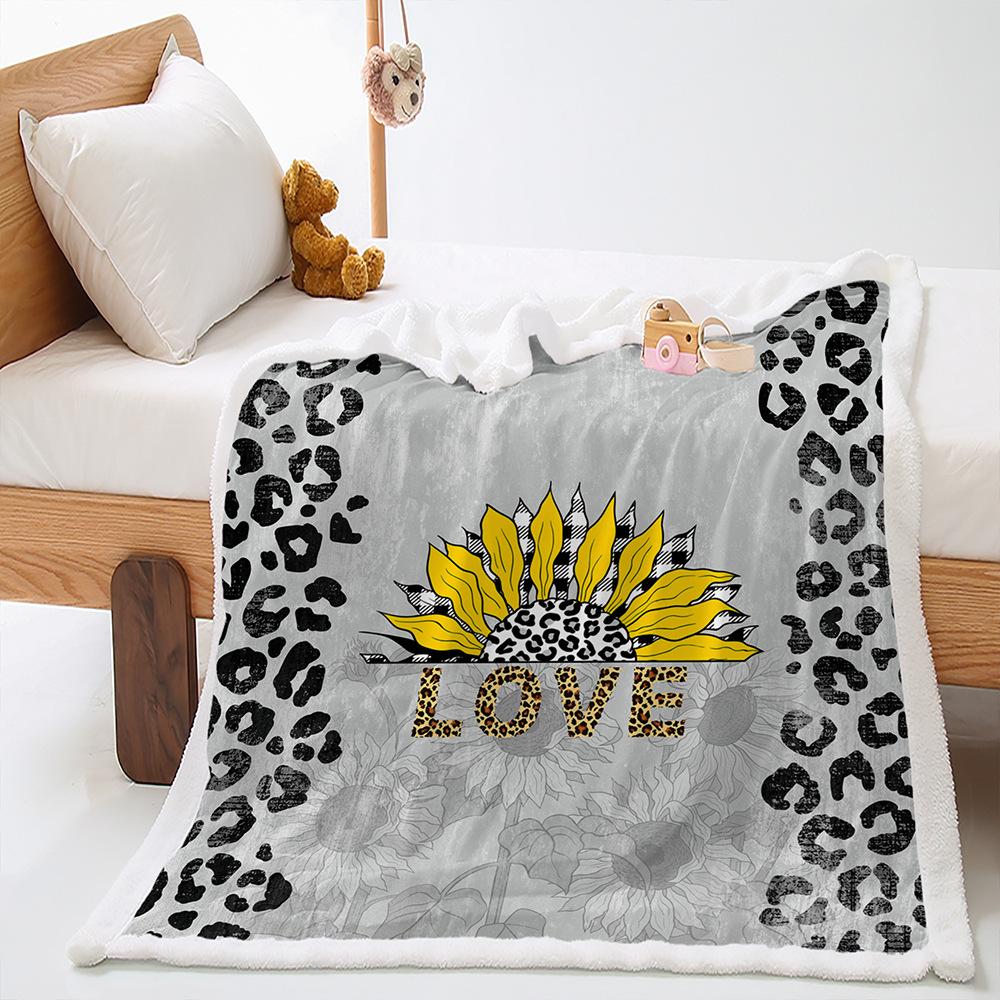 Blanket Sunflower Animal Geometric Blanket Lamb Fleece Crystal Fleece Blanket Four Seasons