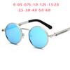 Retro Punk Spring Leg Round Sunglasses Men Polarized Metal Blue Myopia Lens Prescription Sun Glasses Women 0 -0.5 -0.75 To -6.0