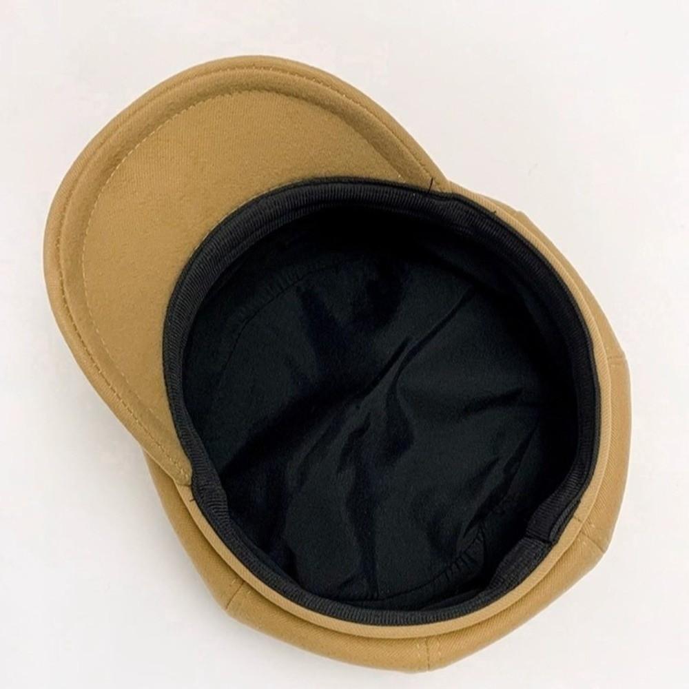 Solid Color Cat Ear Hat Woolen Octagonal Cap Casual British Beret Hat Artist