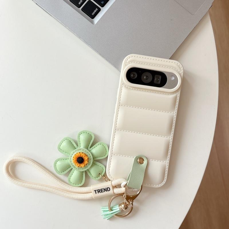 Applicable To Google Pixel9 Mobile Phone Case, Down Jacket Pixel8 Skin Lanyard Pixel7A All-inclusive Mobile Phone Case