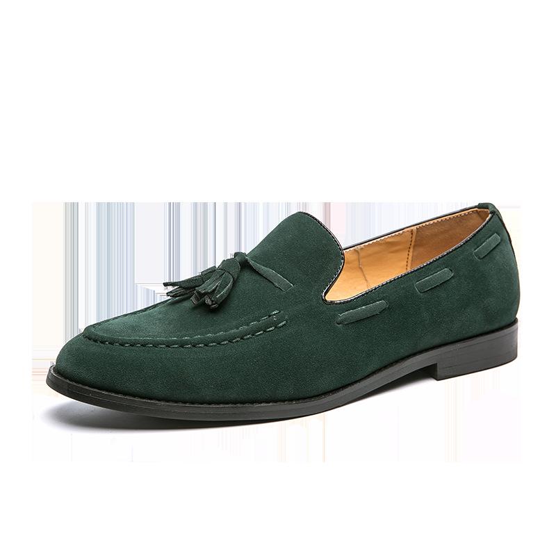 

Весенние новые лоферы мужские больших размеров кожаная обувь мужские 48 нишевая мода облегающие ногу ленивые туфли уличные туфли-бини 48 зелёный