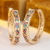 Vícebarevné Kamenné Malé Kulaté Duhové Zirkonové Kruhové Náušnice Pro Ženy Vintage Zlatá Barva Náušnice Svatební Šperky Valentýnský Dárek