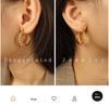 Elegant Geometric Luxury Jewelry: Niche C Circle Stud & Hoop Earrings for Women