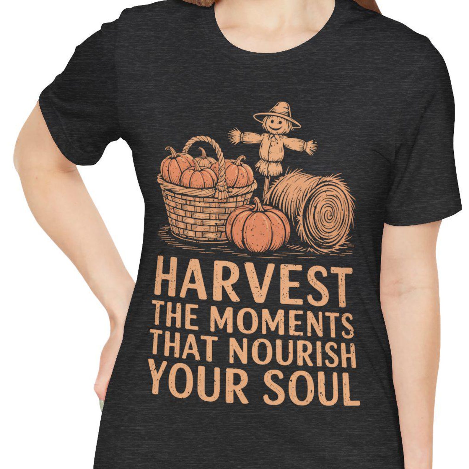 Harvest The Moments Shirt, Cozy Season Fall Tee, Witchcore Autumn Aesthetic, Positive Cottagecore Gift, Thanksgiving Gratitude Apparel S