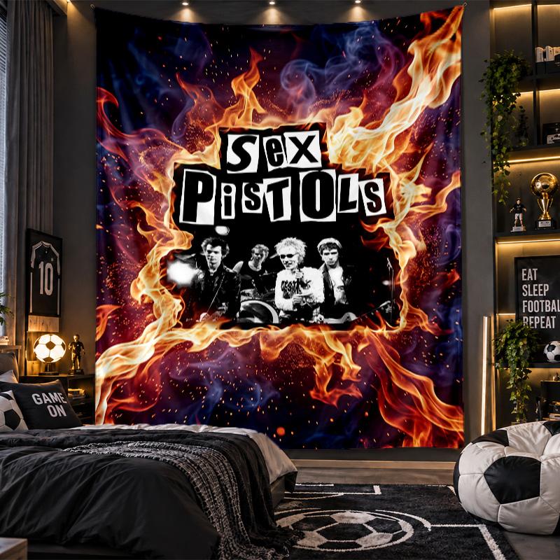 Wandbehang Tapisserie Sex Pistols Druck Stoff für Wohnzimmer Schlafzimmer Heimdekoration