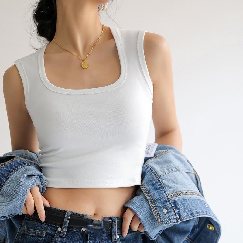 Women Sleeveless U Neck Tees T Shirt Ladies Tee Shirt Street Vest Wear Top