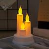 LED-Flammenlose Kerze, elektronisches Kerzenlicht, flammenlose Stumpenkerze, Trio-Tischkerzenlicht für Feiertage, Hochzeiten, Partys, Tafelaufsatz