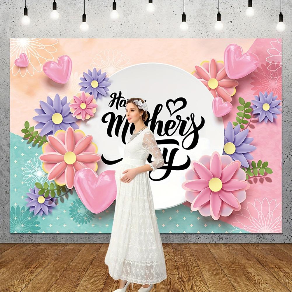 Happy Mothers Day Banner Mothers Day Backdrop Flower Themed Mothers Day Background Mothers Day Decoration for Photography