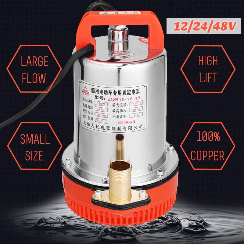 150/220/350W DC 12V 24V 48V Electric High Lift DC Stainless Steel Power Fish Tank Aquarium Solar Submersible Water Pump