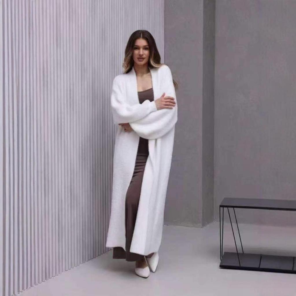 Women's Soft Imitation Mink Velvet Cardigan - Autumn/Winter Fluffy Knit Sweater Coat