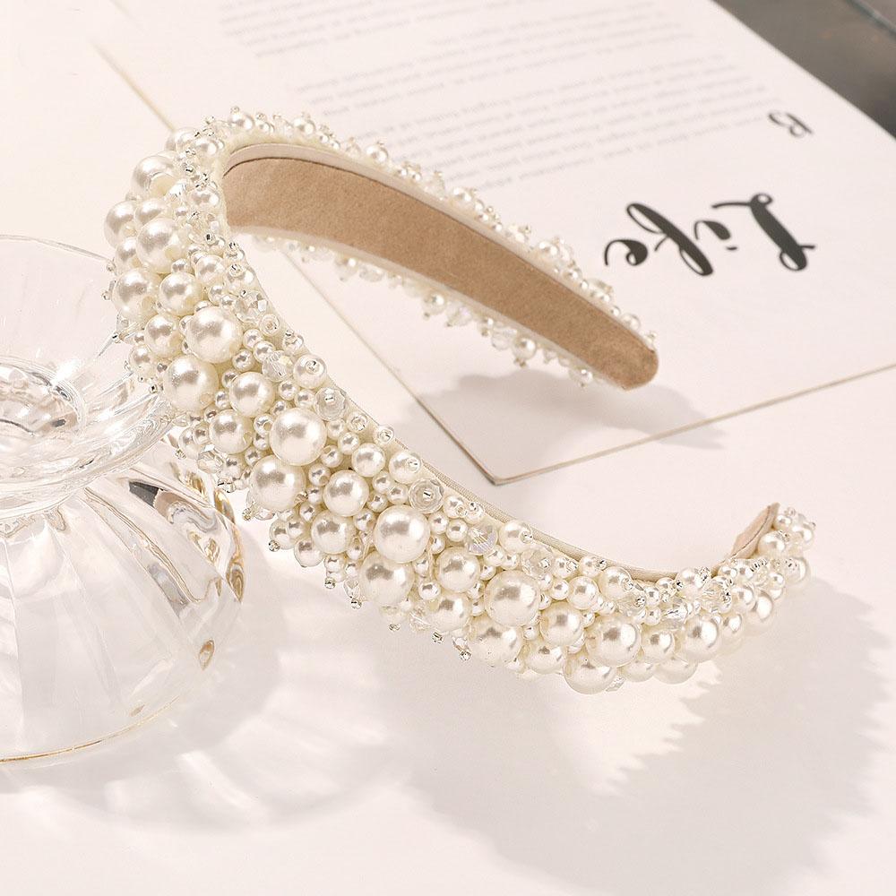 Baroque Vintage Pearl Glass Beads Bow Headband Fashion Hairbands Hair Band Hair Accessories