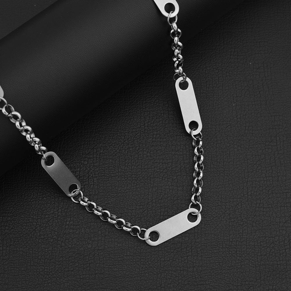 Oval piece splicing necklace Men's and women's same high-quality necklace Niche high-end clavicle chain