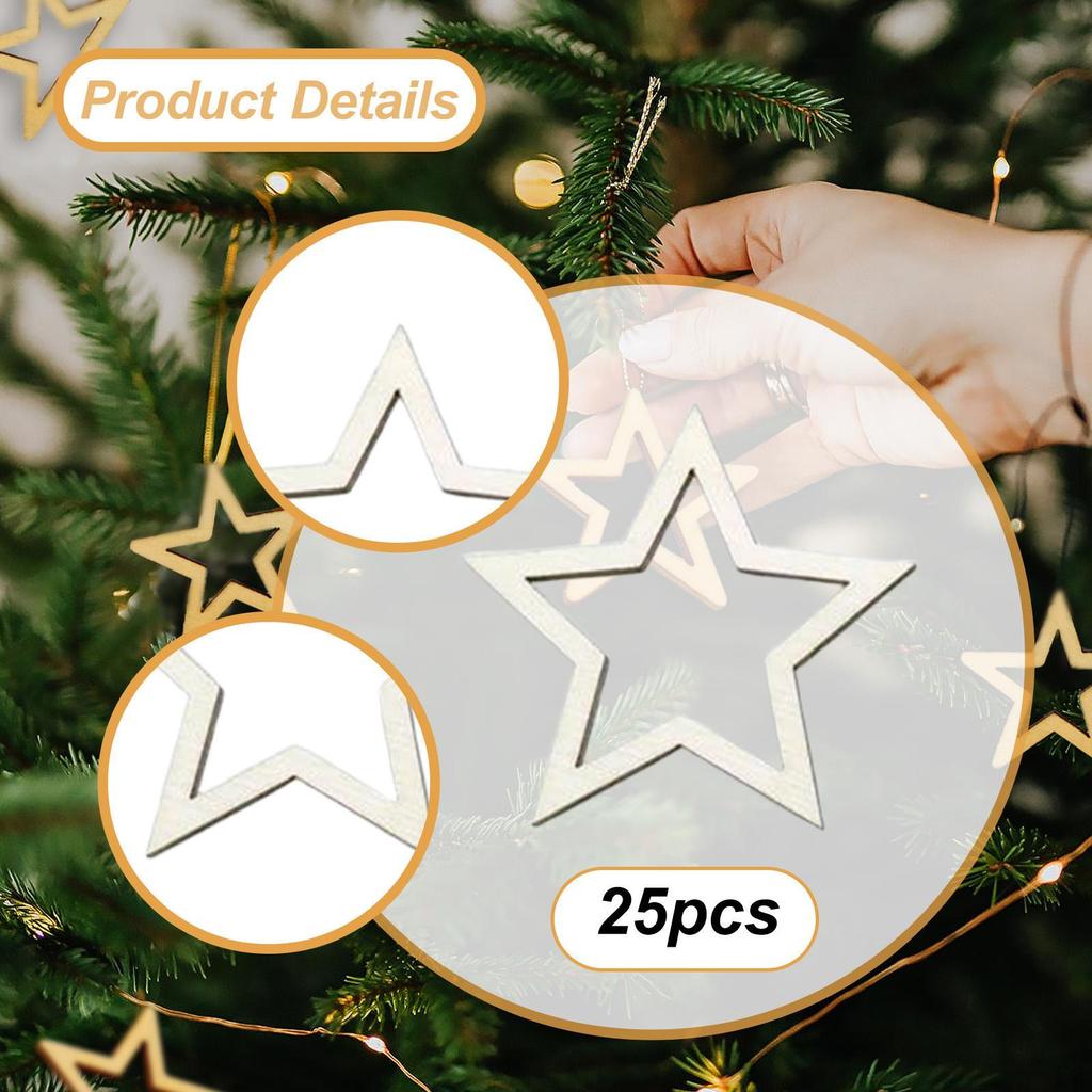 Hohler Stern Unfertige Holzteile Reifen Rohlinge Holzschnitzereien Holzornamente zum Basteln