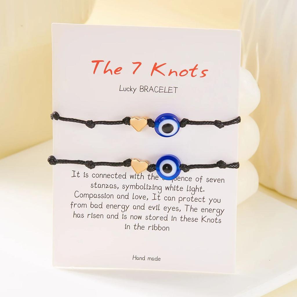 Simple Turkish Blue Evil Eye 7 Knot Braided Bracelet for Women Men Lucky Red Rope Handmade Bracelet Aesthetics Party Jewelry