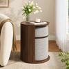 Set Tavolino con Sgabello Tavolino Rotondo Comodino Tavolino da Divano Tavolino Occasionale con Contenitore Legno MDF Aspetto Mobili Moderni per Soggiorno