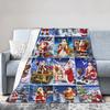 Red Christmas Pattern Blanket Flannel Textile Decor Multifunction Warm Throw Blankets for Sofa Car Plush Thin Quilt