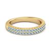 Blue Topaz Eternity Band Ring - 925 Sterling Silver Gold Vermeil