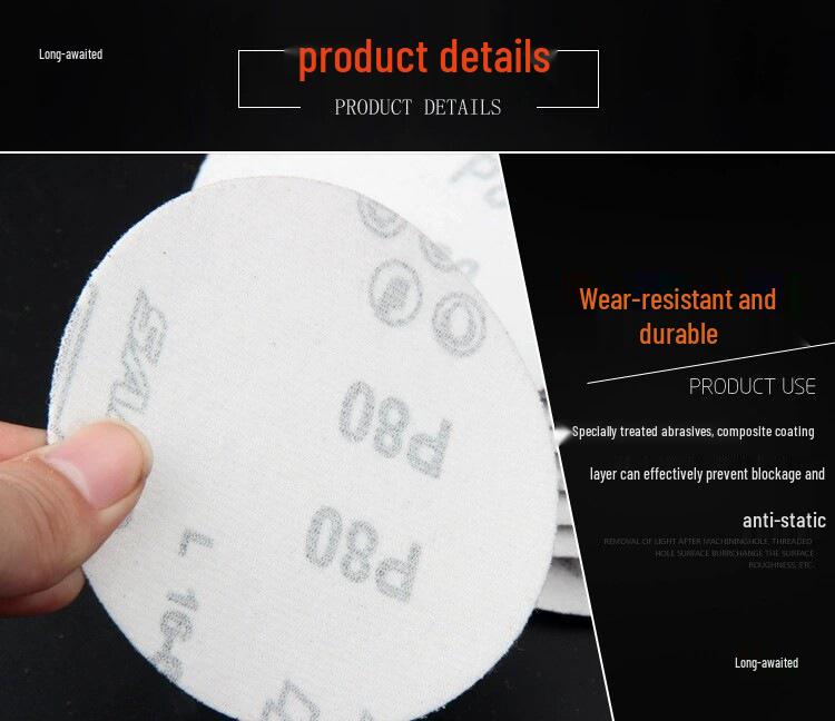 4-inch Flocked Sanding Discs, 100mm Diameter, Woodworking Sandpaper, 100 Pack