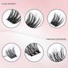 Press on Self Adhesive Cluster Lashes No Need Glue Individual Eyelash  Women's Beauty