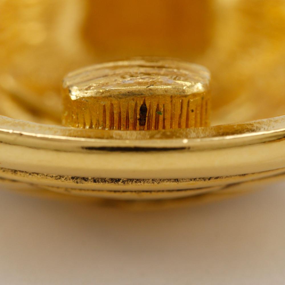 CHANEL COCO Mark Earring Matelasse vintage Plated Gold 31g Women Used