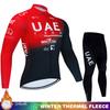 Kompletní cyklistika 2024 UAE Winter Thermal Fleece Jersey Tricuta Man Road Pánské oblečení Set Mtb Team Cyklistické kalhoty Oblečení