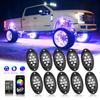 Luz de Rocha LED RGB, Nova Luz de Rocha para Caminhão com APP/Controle Remoto e Modo Música para Pickup Off Road Jeep SV ATV UTV Carros