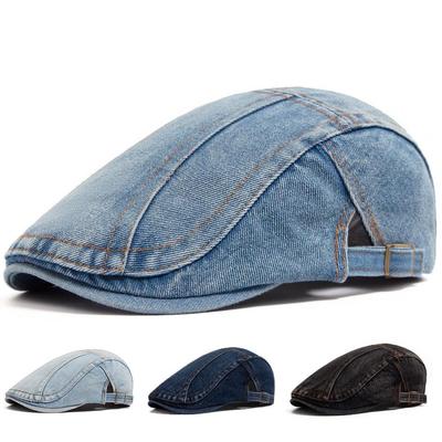 Retro Unisex Denim Beret Hat - British Newsboy & Japanese Casual Style