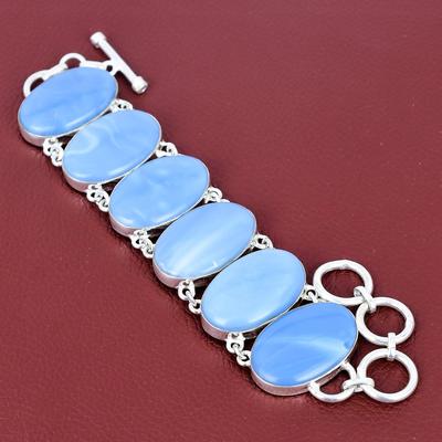 Bransoletka z kamieniem szlachetnym opalem owyhee blue najnowszy design biżuteria srebro próby 925 regulowany łańcuszek bransoletka ręcznie robiona przyzwoita biżuteria prezenty dla niej