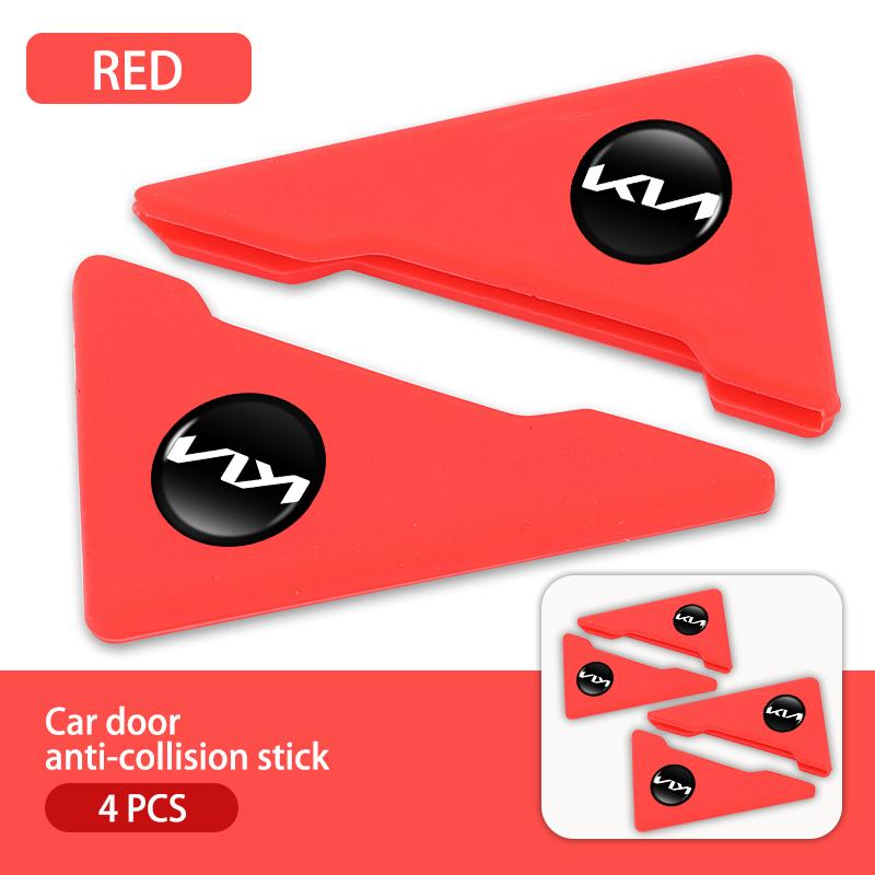 ABF3 2pcs Car Door Sticker Bumper Protection Cover Triangle Decals For KIA Stinger Optima Cerato Soul Venga Forte Spectra Sedona