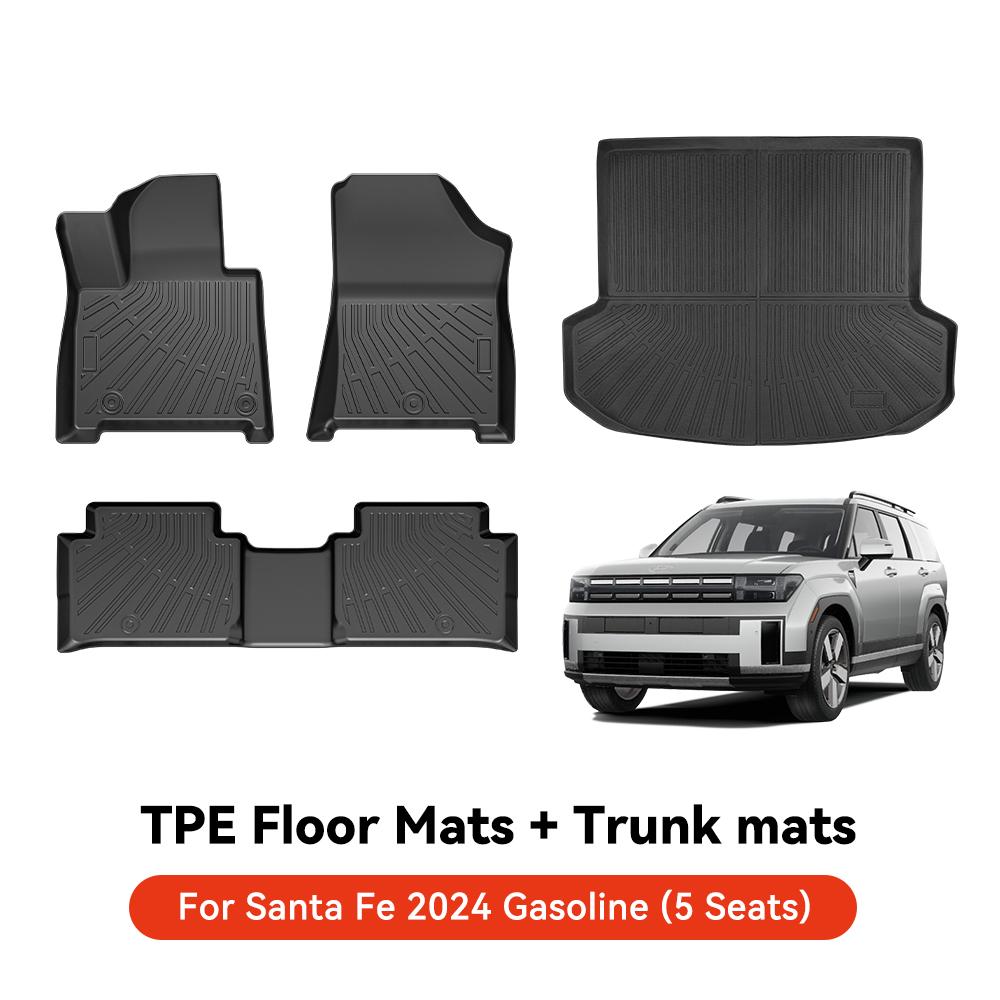 YZ For Hyundai Casper Elantra Ioniq 6 Kona Nexo Palisade Sonata Venue Car Trunk Mat Luggage Mat  TPE LHD Set Floor Liner Mat