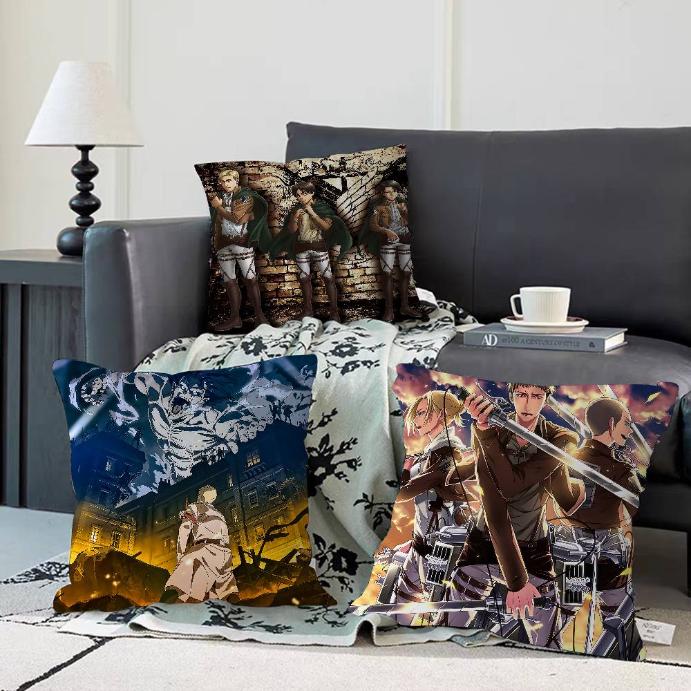 Anime Attack ON Titan Kuddfodral Avtagbart Tvättbart Kuddfodral – Mjukt Linne för Alla Årstider
