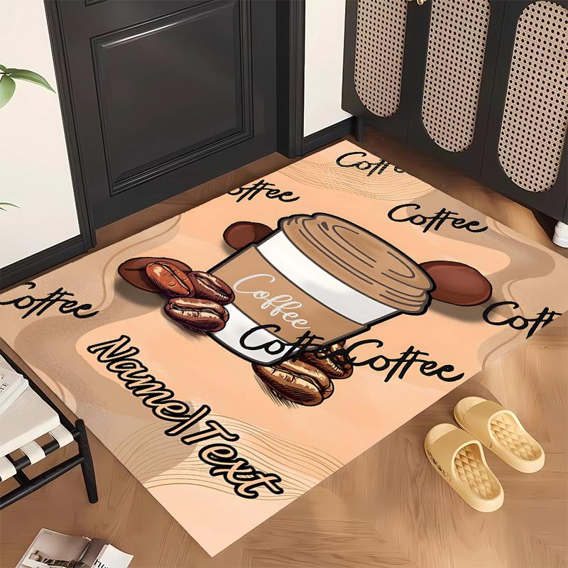Cozy Coffee (14) Personalized Name Office Carpet Stylish Decor for Living Room Bedroom Kitchen