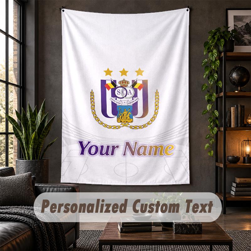 Wall Tapestry Anderlecht FC Print Custom Name Text Wall Hanging Home Decor
