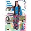 Men's 60s 70s Hippy Costume Psychedelic Suit Fancy Dress Love Peace Costume with Flares