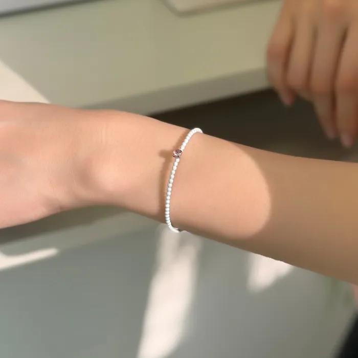 Mini Pearl Cubic Bracelet Cubic Pearl Bead Bracelet 2mm