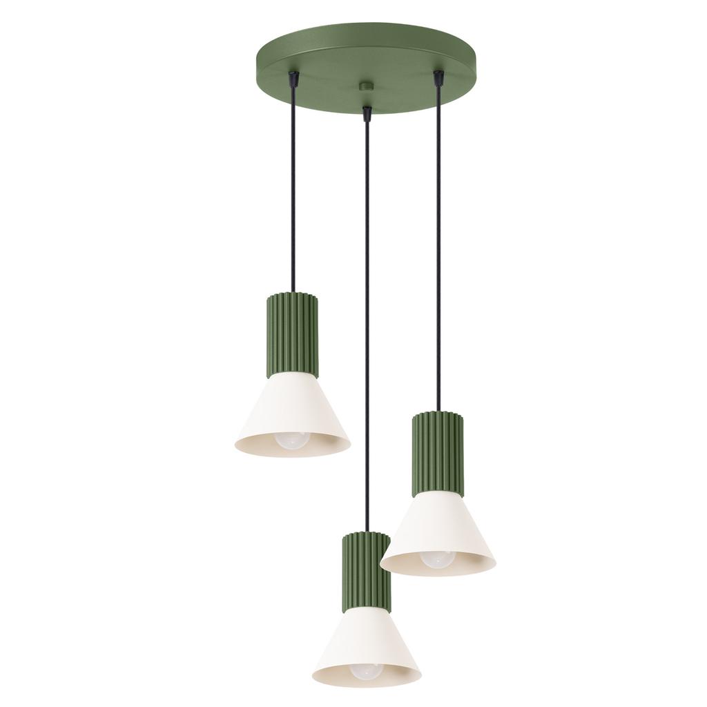 Estria 3P pendant lamp beige/olive green