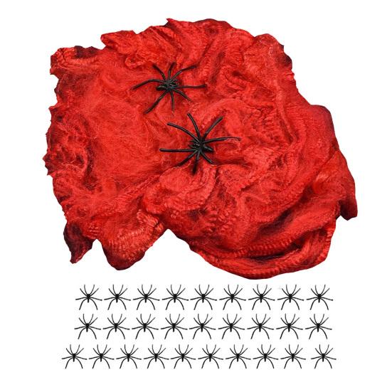 Barevné Halloweenské pavučiny Roztažitelné bavlněné pavučiny Elastické Strašidelné párty scénické rekvizity pro Halloweenské a Štědrovečerní večírky