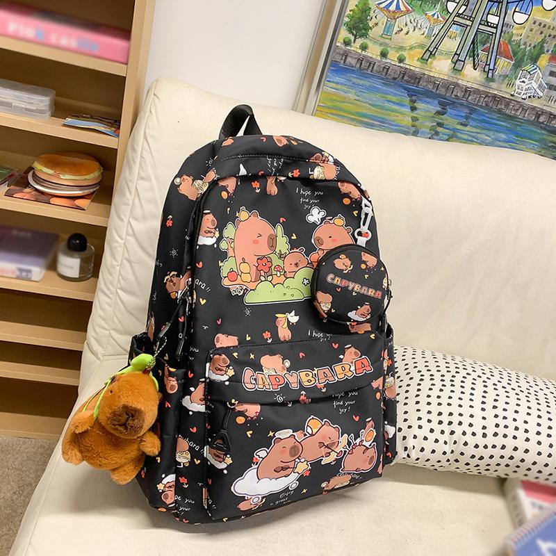 2025 New Printed Student Backpack Large Capacity Lightweight Ridge Protection Backpack Cute Cartoon Casual Joker Schoolbag