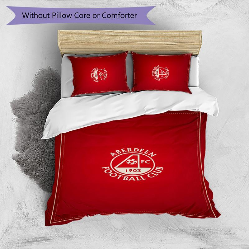 Set Biancheria da Letto Stampato Aberdeen FC 3 Pezzi Copripiumino Traspirante con Federe Biancheria da Letto Decorativa per Camera da Letto Casa