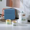 Pin Jian Yuanshan Hand-Painted Ceramic Portable Travel Tea Set