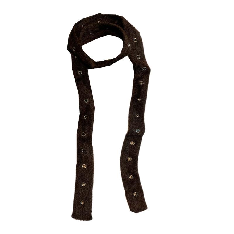 Hollows Knitted Plush Scarf Long Stripe Winter Wrap Acrylic Blend Soft Unisex Accessory For Women Men Kids