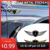 Car Sticker Fashion 3D Wings Metal Shield Logo Metal Sticker Decorate Car Accessories For Peugeot 308 408 508 RCZ 208 3008 2008
