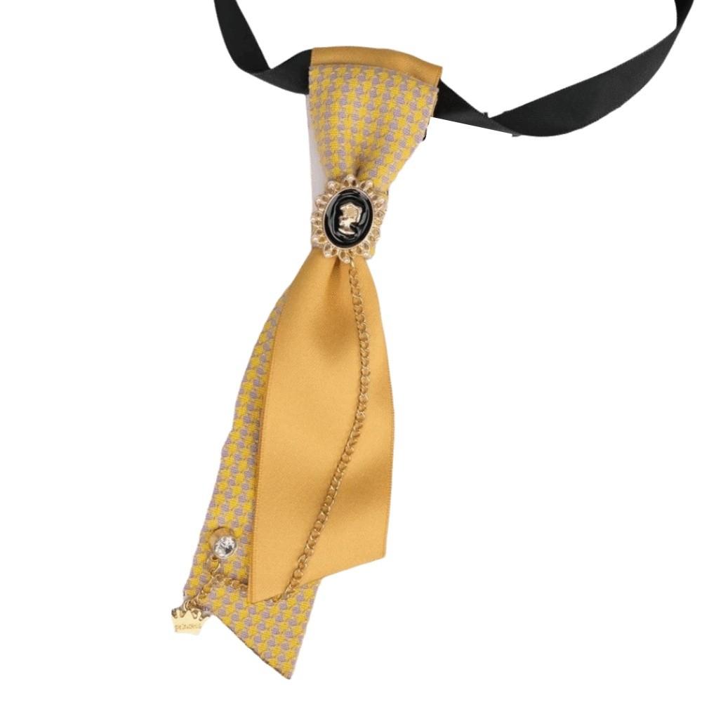 Y2K Preppy Necktie Oval Decorative Neck Tie Chic Plaid Bow Tie JK Uniform
