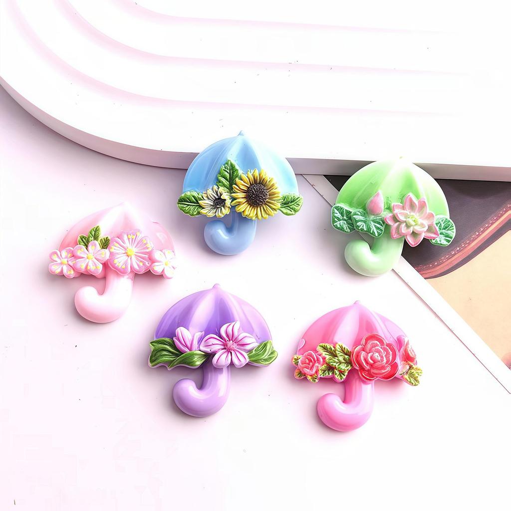 Raindrop Series: Colorful Lily Cartoon DIY Ornament Cream Glue Resin Hair Clip Accessories