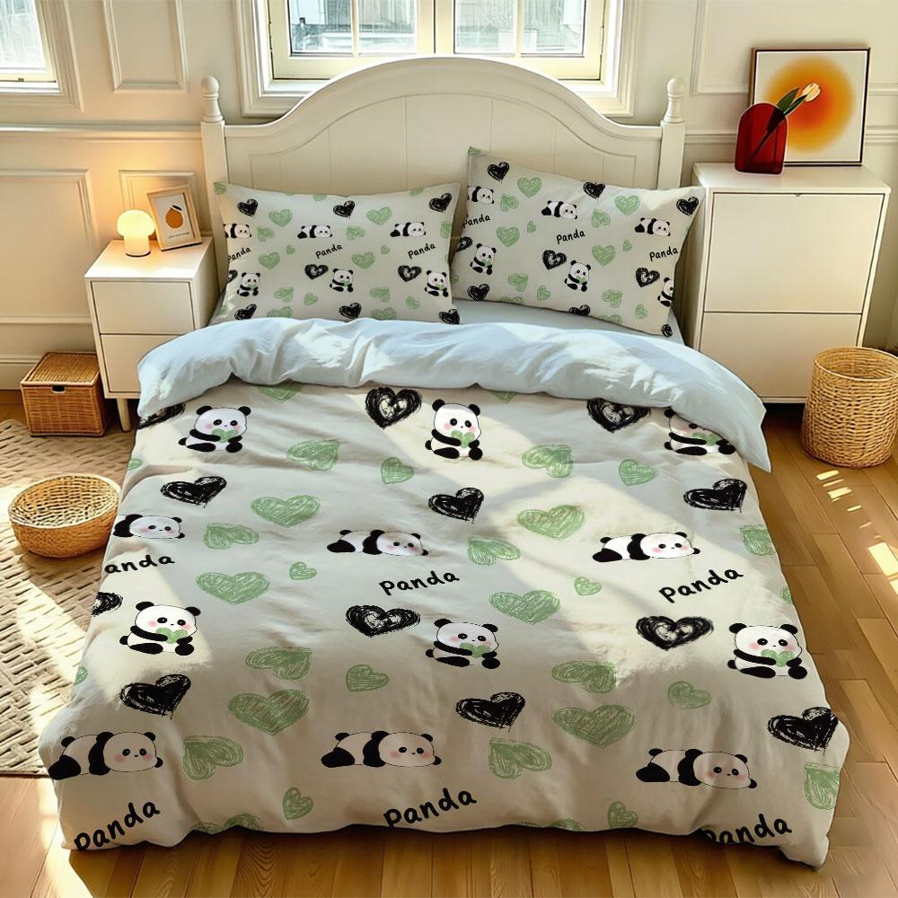 3pcs Cartoon Panda Print Coreless Duvet